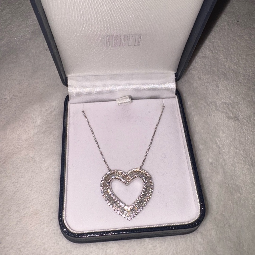 925 Silver Diamond Heart Necklace